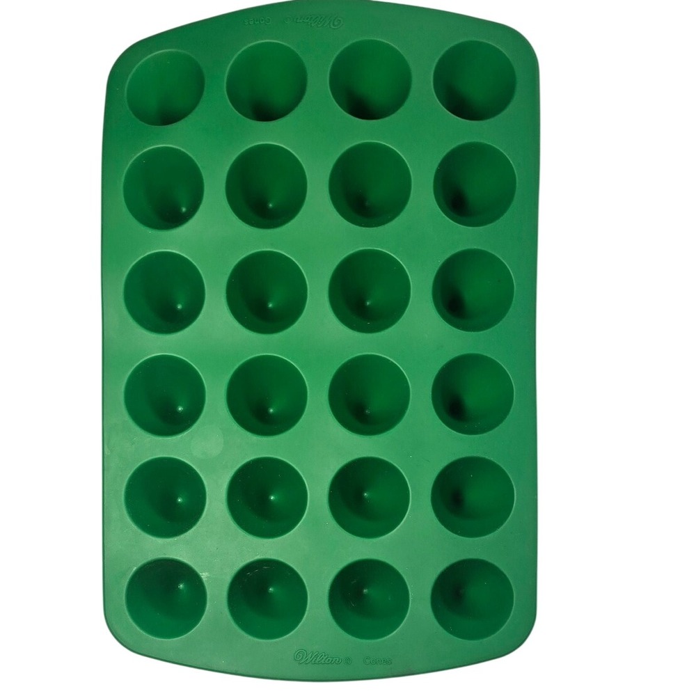 Wilton Green Silicone 24 spot Cone Mold for Chocolate Candy Cake Pops 2105-4912